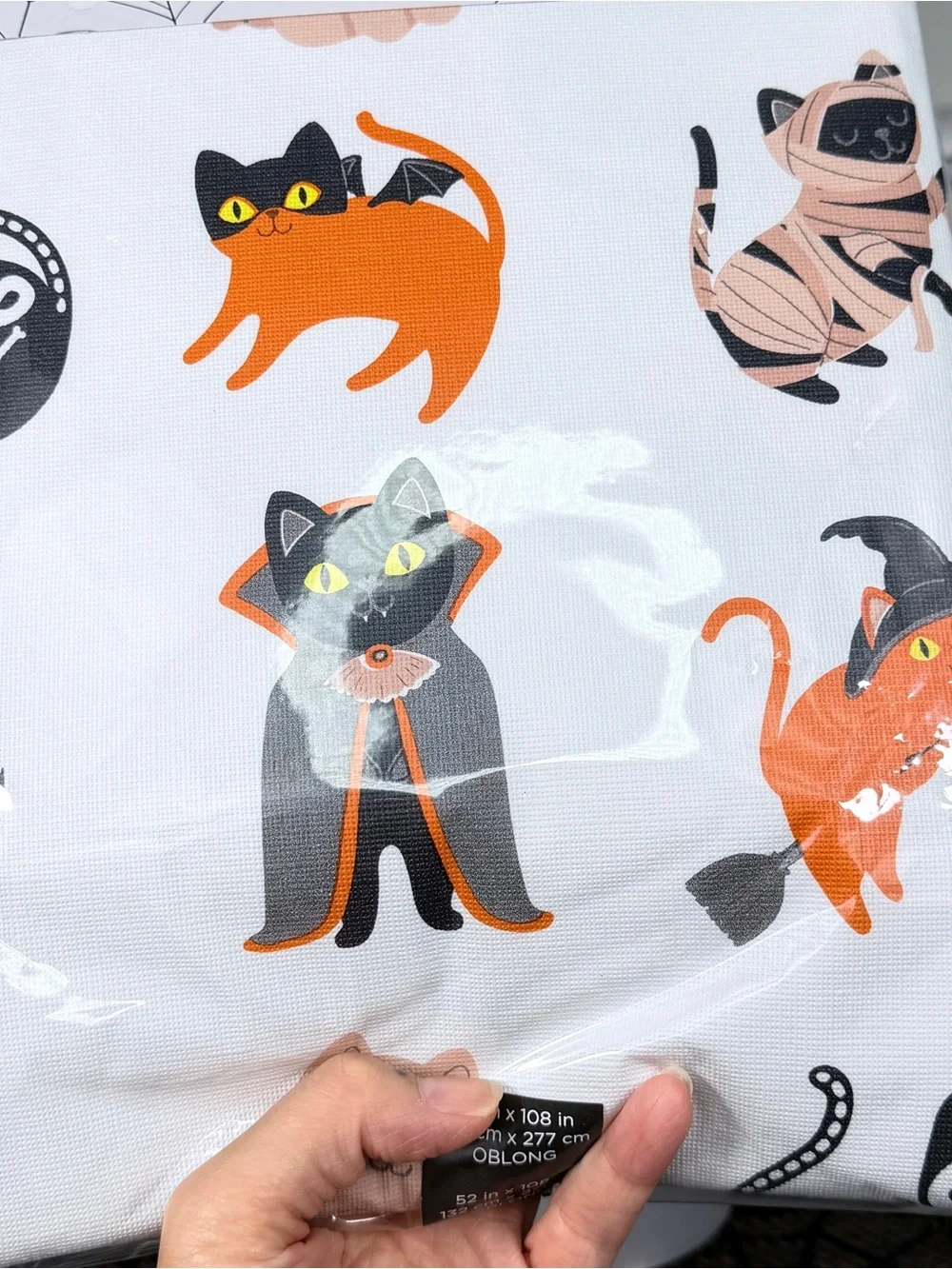 NEW Cats In Halloween Costumes PEVA Tablecloth